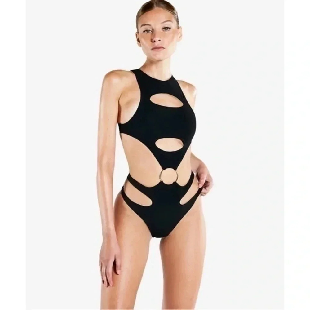 DUNDAS Ursula Black Swimsuit size large B782